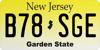 NJ license plate B78SGE