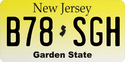 NJ license plate B78SGH