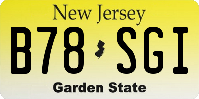 NJ license plate B78SGI