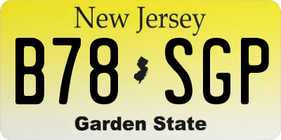 NJ license plate B78SGP