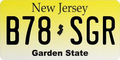 NJ license plate B78SGR