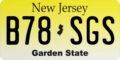 NJ license plate B78SGS
