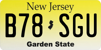 NJ license plate B78SGU