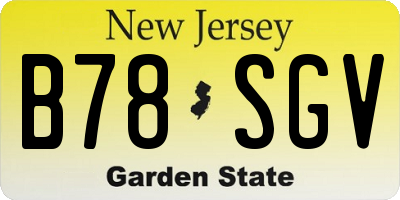 NJ license plate B78SGV