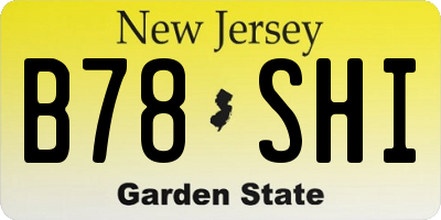 NJ license plate B78SHI