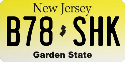 NJ license plate B78SHK