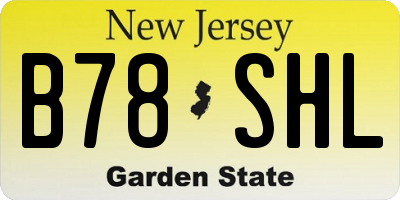 NJ license plate B78SHL