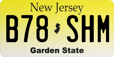 NJ license plate B78SHM