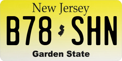 NJ license plate B78SHN