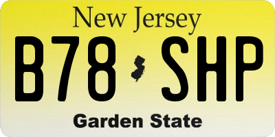 NJ license plate B78SHP