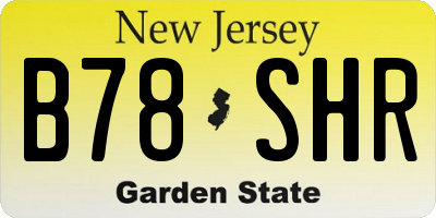 NJ license plate B78SHR