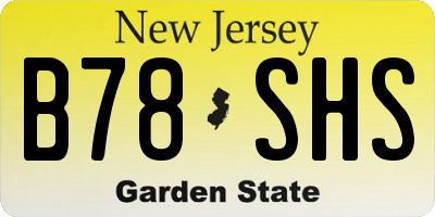 NJ license plate B78SHS