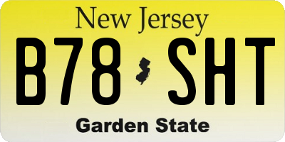 NJ license plate B78SHT