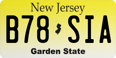 NJ license plate B78SIA