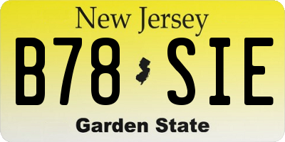 NJ license plate B78SIE