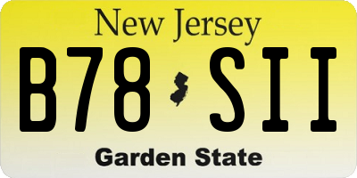 NJ license plate B78SII