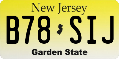 NJ license plate B78SIJ