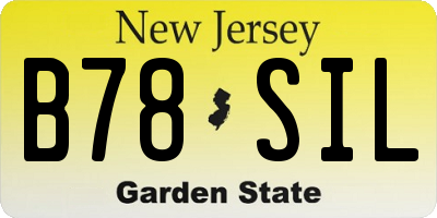 NJ license plate B78SIL