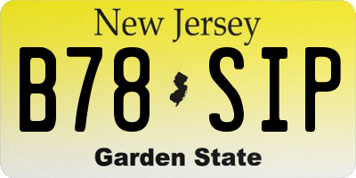 NJ license plate B78SIP
