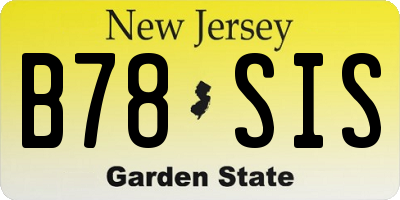 NJ license plate B78SIS