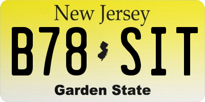 NJ license plate B78SIT
