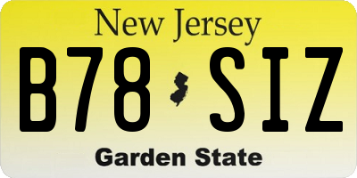 NJ license plate B78SIZ