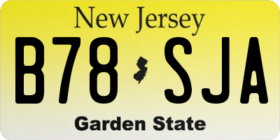 NJ license plate B78SJA