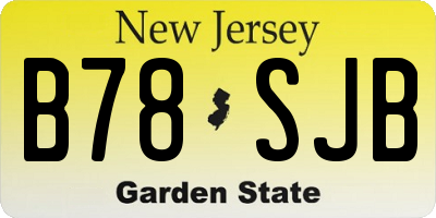 NJ license plate B78SJB