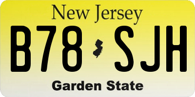 NJ license plate B78SJH