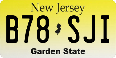 NJ license plate B78SJI