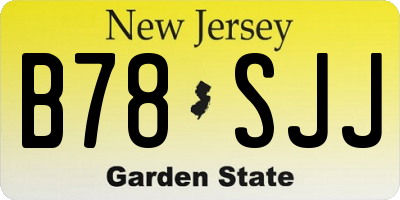 NJ license plate B78SJJ