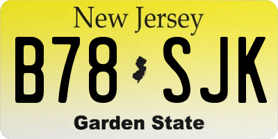 NJ license plate B78SJK