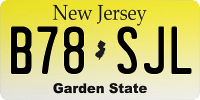 NJ license plate B78SJL