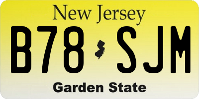 NJ license plate B78SJM