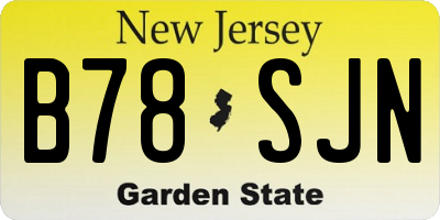 NJ license plate B78SJN