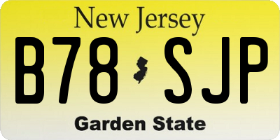 NJ license plate B78SJP
