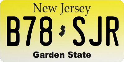 NJ license plate B78SJR