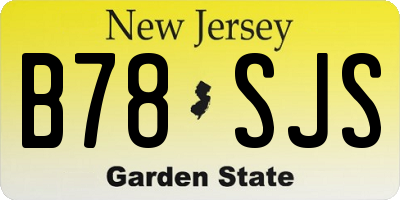 NJ license plate B78SJS