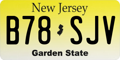 NJ license plate B78SJV
