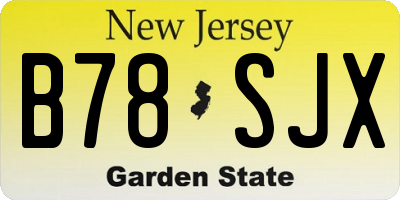 NJ license plate B78SJX