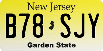 NJ license plate B78SJY