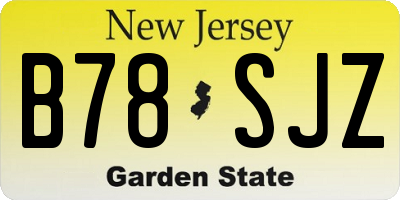 NJ license plate B78SJZ