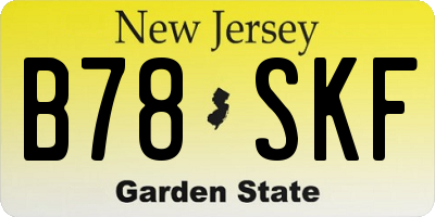 NJ license plate B78SKF