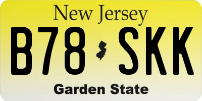 NJ license plate B78SKK