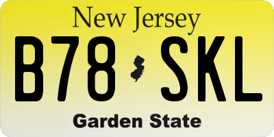 NJ license plate B78SKL