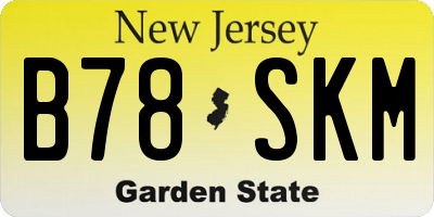 NJ license plate B78SKM