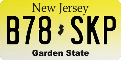 NJ license plate B78SKP