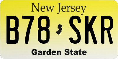 NJ license plate B78SKR