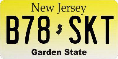 NJ license plate B78SKT