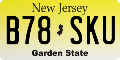 NJ license plate B78SKU